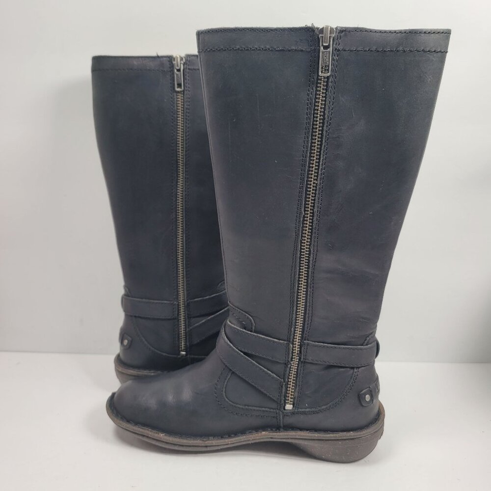 UGG Women’s Rosen Black Leather Tall Zip Up Boots S/N1008210 US Size 6 - Picture 6 of 12